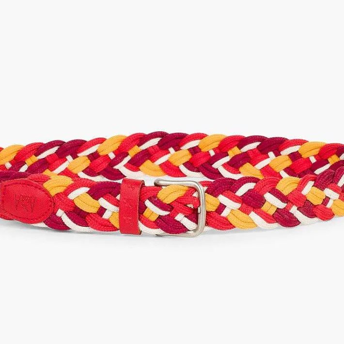 Cinturones Y Tirantes<Pisamonas Cinturon Trenzado Multicolor Niños Color Burdeos/Rojo