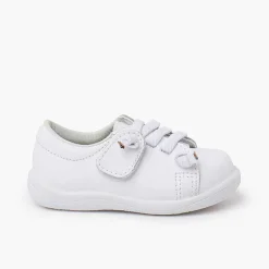 Zapatos Colegiales<Pisamonas Deportivas Piel Lavable Cordones Elasticos