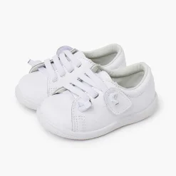 Zapatos Colegiales<Pisamonas Deportivas Piel Lavable Cordones Elasticos