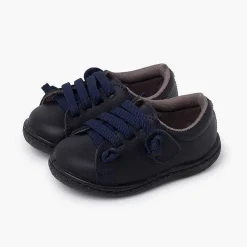 Zapatos Colegiales<Pisamonas Deportivas Piel Lavable Cordones Elasticos