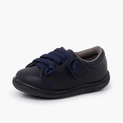 Zapatos Colegiales<Pisamonas Deportivas Piel Lavable Cordones Elasticos