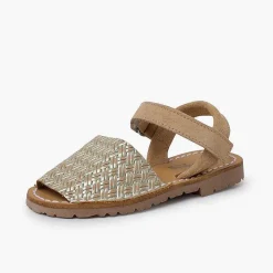 Zapatos Comunión<Pisamonas Menorquinas Efecto Trenzado Metalizado