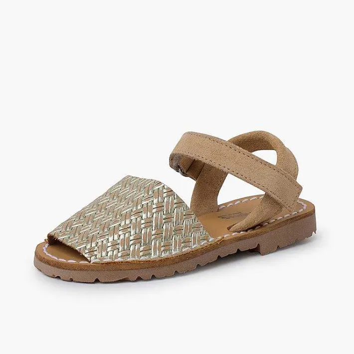 Zapatos Comunión<Pisamonas Menorquinas Efecto Trenzado Metalizado
