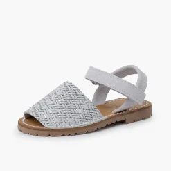Zapatos Comunión<Pisamonas Menorquinas Efecto Trenzado Metalizado