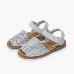 Zapatos Comunión<Pisamonas Menorquinas Efecto Trenzado Metalizado