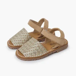 Zapatos Comunión<Pisamonas Menorquinas Efecto Trenzado Metalizado