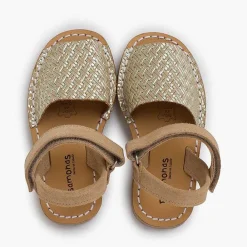 Zapatos Comunión<Pisamonas Menorquinas Efecto Trenzado Metalizado