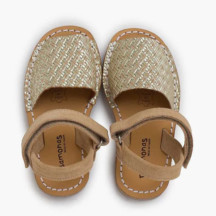 Zapatos Comunión<Pisamonas Menorquinas Efecto Trenzado Metalizado