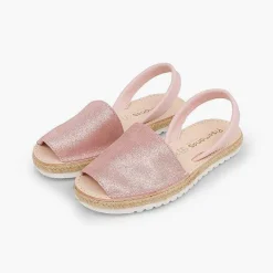 Menorquinas Avarcas<Pisamonas Menorquinas Niña Y Mujer Avarcas Serraje Brillo