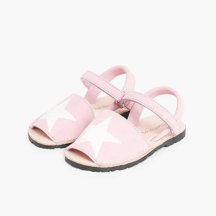 Menorquinas Avarcas<Pisamonas Menorquinas Niños Nobuck Con Estrella Y Cinta Adhesiva
