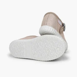 Zapatillas<Pisamonas Mercedita Hebilla Lona Con Brillos
