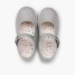 Zapatillas<Pisamonas Mercedita Hebilla Lona Con Brillos
