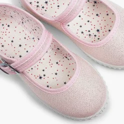 Zapatillas<Pisamonas Mercedita Hebilla Lona Con Brillos