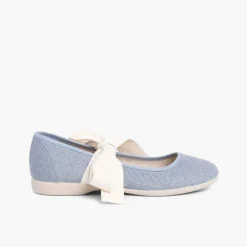 Zapatos Comunión<Pisamonas Mercedita Lino Con Lazo Crudo
