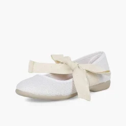 Zapatos Comunión<Pisamonas Mercedita Lino Con Lazo Crudo