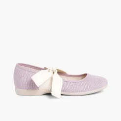 Zapatos Comunión<Pisamonas Mercedita Lino Con Lazo Crudo