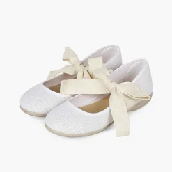 Zapatos Comunión<Pisamonas Mercedita Lino Con Lazo Crudo