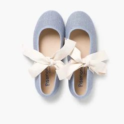 Zapatos Comunión<Pisamonas Mercedita Lino Con Lazo Crudo