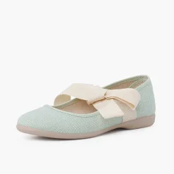 Zapatos Comunión<Pisamonas Mercedita Lino Con Lazo Crudo