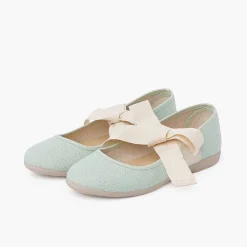 Zapatos Comunión<Pisamonas Mercedita Lino Con Lazo Crudo