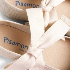 Zapatos Comunión<Pisamonas Mercedita Lino Con Lazo Crudo