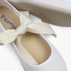 Zapatos Comunión<Pisamonas Mercedita Lino Con Lazo Crudo
