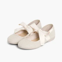 Zapatos Comunión<Pisamonas Mercedita Lino Con Lazo Crudo