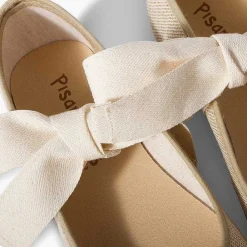 Zapatos Comunión<Pisamonas Mercedita Lino Con Lazo Crudo