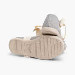 Zapatos Comunión<Pisamonas Mercedita Lino Con Lazo Crudo
