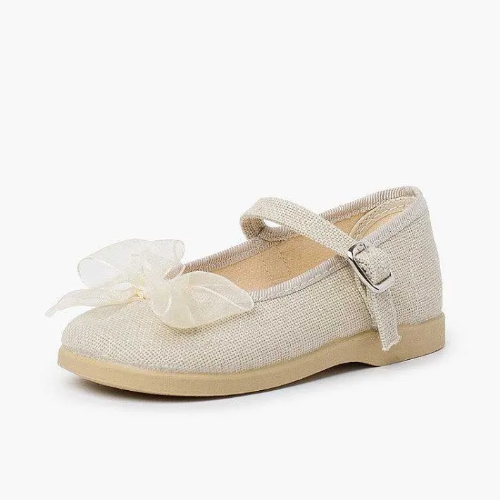 Merceditas Niña<Pisamonas Mercedita Lino Hebilla Lazo Organza