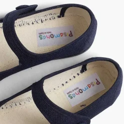 Zapatos Comunión<Pisamonas Mercedita Niña Lino Tira Adherente Boton