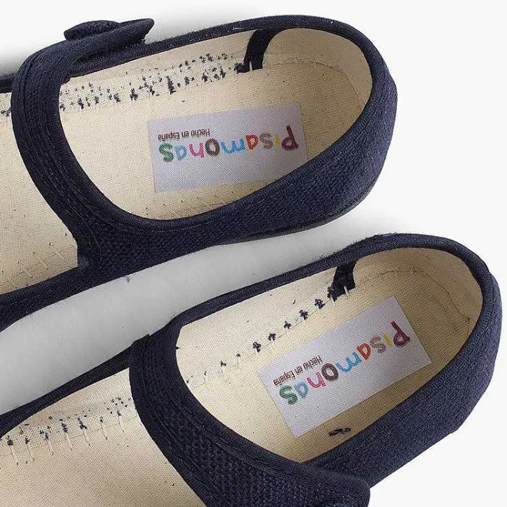 Zapatos Comunión<Pisamonas Mercedita Niña Lino Tira Adherente Boton