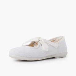 Zapatos Comunión<Pisamonas Mercedita Tipo Lino Cierre Lazo
