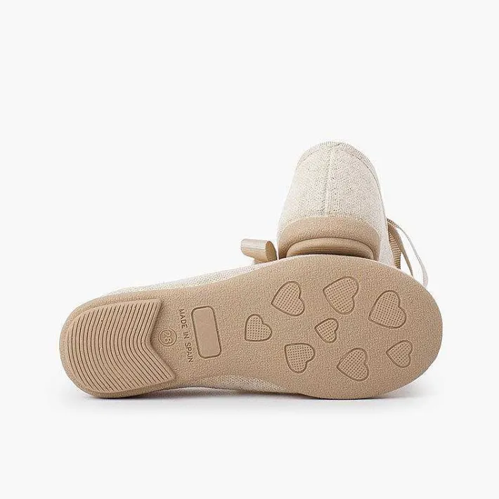 Zapatos Comunión<Pisamonas Mercedita Tipo Lino Cierre Lazo