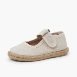 Zapatos Comunión<Pisamonas Merceditas Algodon Ecologico Suela Yute