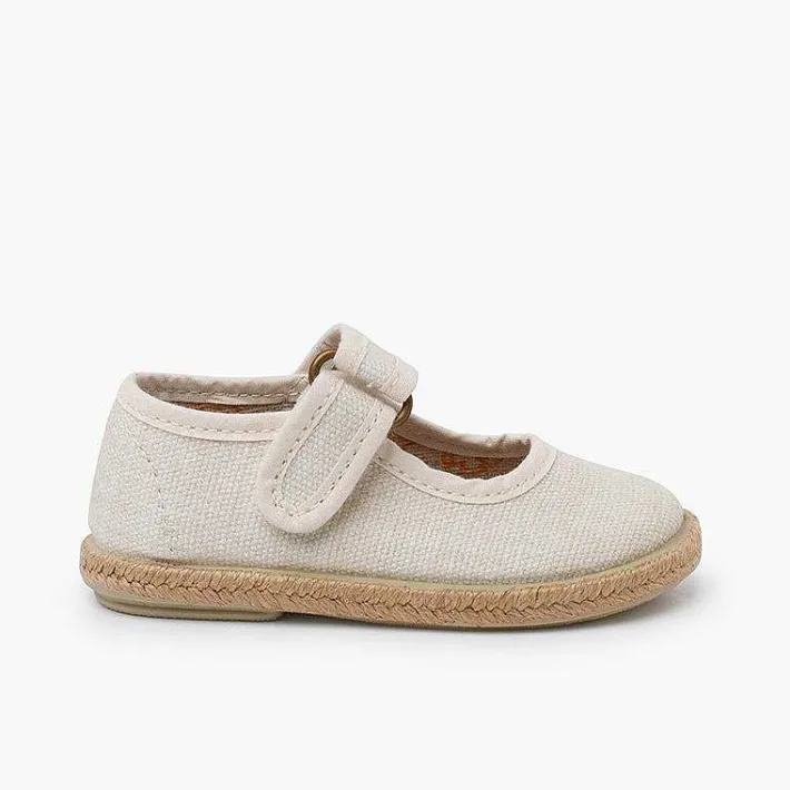 Zapatos Comunión<Pisamonas Merceditas Algodon Ecologico Suela Yute