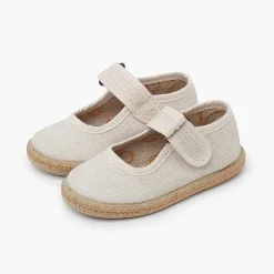 Zapatos Comunión<Pisamonas Merceditas Algodon Ecologico Suela Yute
