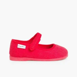Zapatillas Casa<Pisamonas Merceditas Casa Niña Tira Adherente Rizo Toalla
