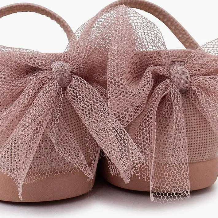 Zapatos Comunión<Pisamonas Merceditas Ceremonia Lazo Trasero Tul