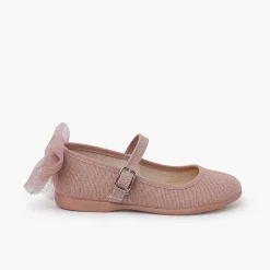 Zapatos Comunión<Pisamonas Merceditas Ceremonia Lazo Trasero Tul