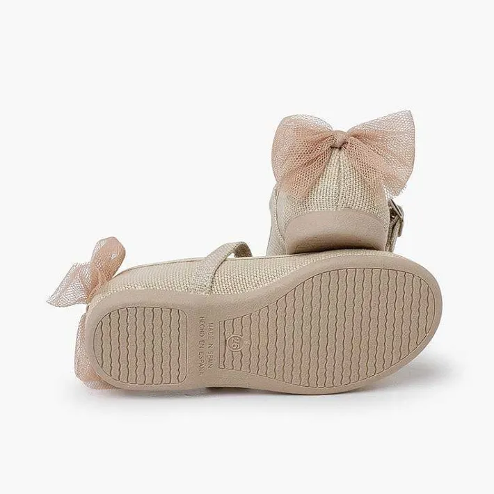 Zapatos Comunión<Pisamonas Merceditas Ceremonia Lazo Trasero Tul