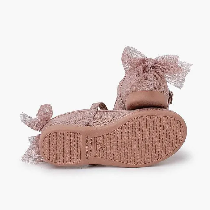 Zapatos Comunión<Pisamonas Merceditas Ceremonia Lazo Trasero Tul