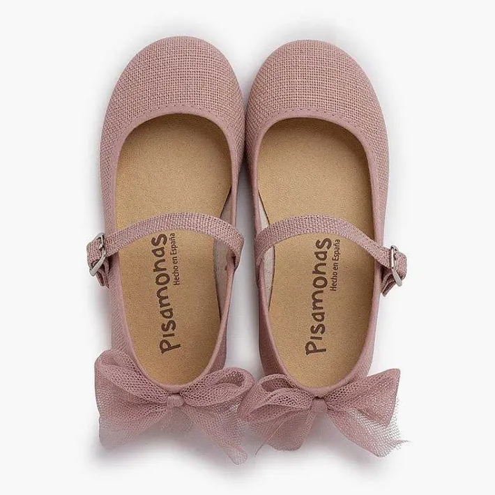 Zapatos Comunión<Pisamonas Merceditas Ceremonia Lazo Trasero Tul