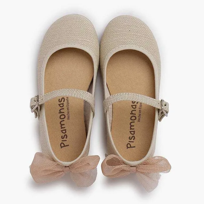 Zapatos Comunión<Pisamonas Merceditas Ceremonia Lazo Trasero Tul