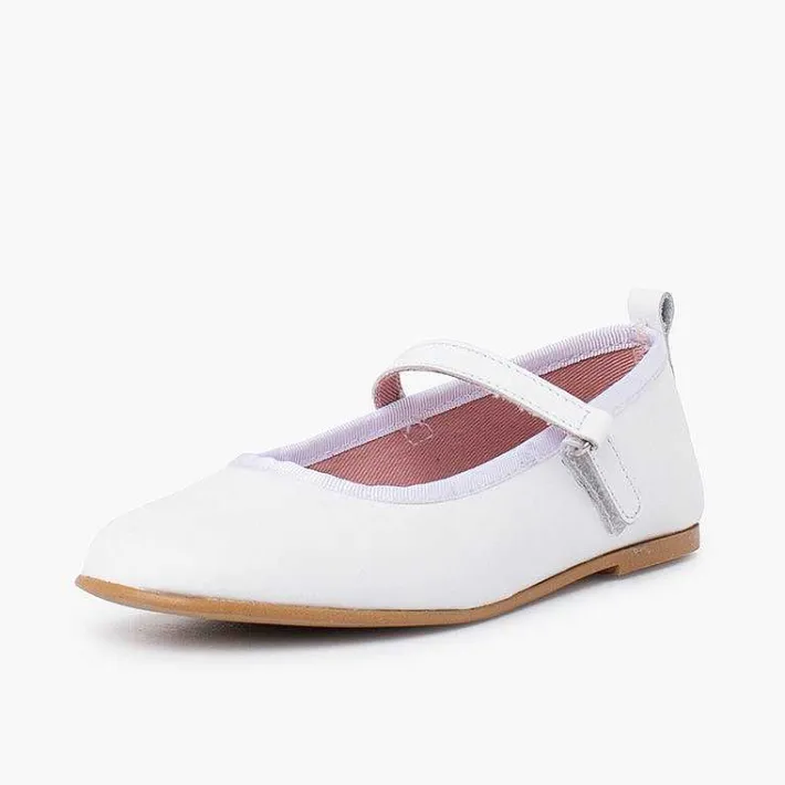 Zapatos Comunión<Pisamonas Merceditas Ceremonia Niña Tira Adherente Fina