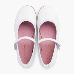 Zapatos Comunión<Pisamonas Merceditas Ceremonia Niña Tira Adherente Fina