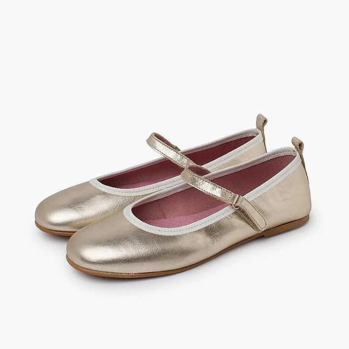 Zapatos Comunión<Pisamonas Merceditas Ceremonia Niña Tira Adherente Fina