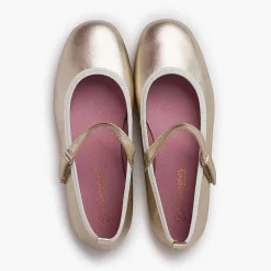 Zapatos Comunión<Pisamonas Merceditas Ceremonia Niña Tira Adherente Fina