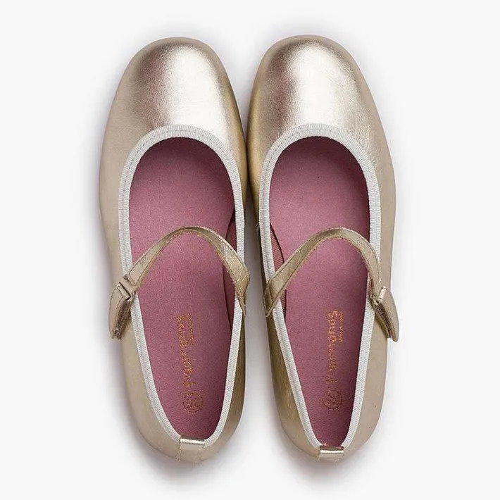 Zapatos Comunión<Pisamonas Merceditas Ceremonia Niña Tira Adherente Fina