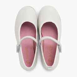 Zapatos Comunión<Pisamonas Merceditas Ceremonia Niña Tira Adherente Fina